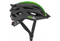 Велошлем ZeroRh Helmet TwoinOne Matt Dark Carbon Look -Shiny Green Fluo- Matt Black